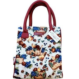 New Longaberger Homestead Collection Fruit Handbag Purse Tote Bag Small